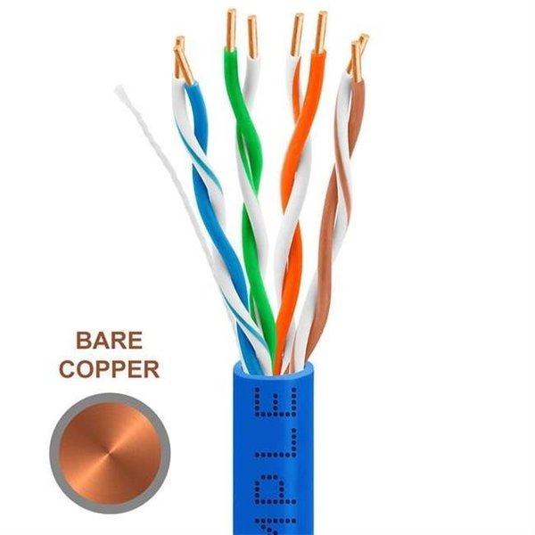 Cmple Cmple 1301-N 1000 ft. 350 MHz Cat5e Bulk In-Wall Cable 24 AWG Bare Copper - Blue 1301-N